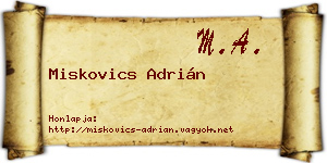 Miskovics Adrián névjegykártya
