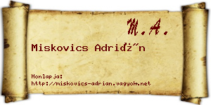 Miskovics Adrián névjegykártya