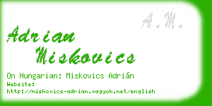 adrian miskovics business card